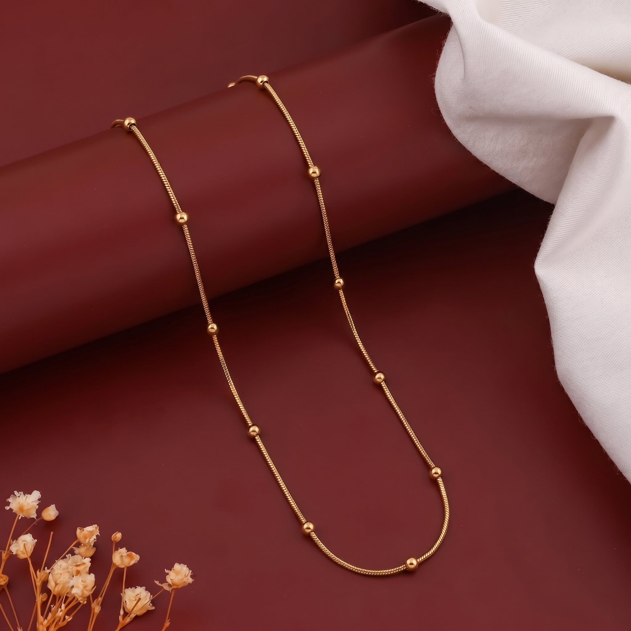 Men’s Gold Bead Snake Chain GMC -38