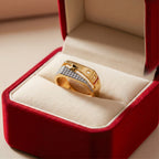 Men’s Gold-Tone Two-Tone Geometric Ring GMR -26