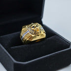 Men’s Gold Lion Greek Pattern Ring GMR -9